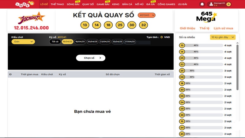 Mega 645 mang đến cơ hội săn thưởng Jackpot từ lô đề.